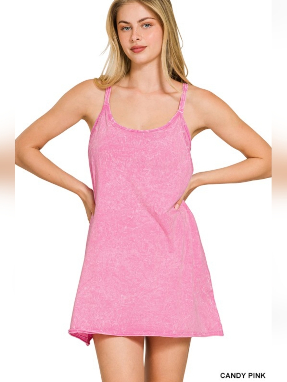 🩷🍬🍭 Candy Pink Built In Romper Dress